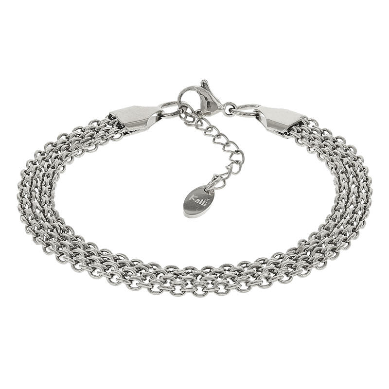 2541 Schakelarmband Zilver Geweven Mat Plat 6mm Kalli Jewelry