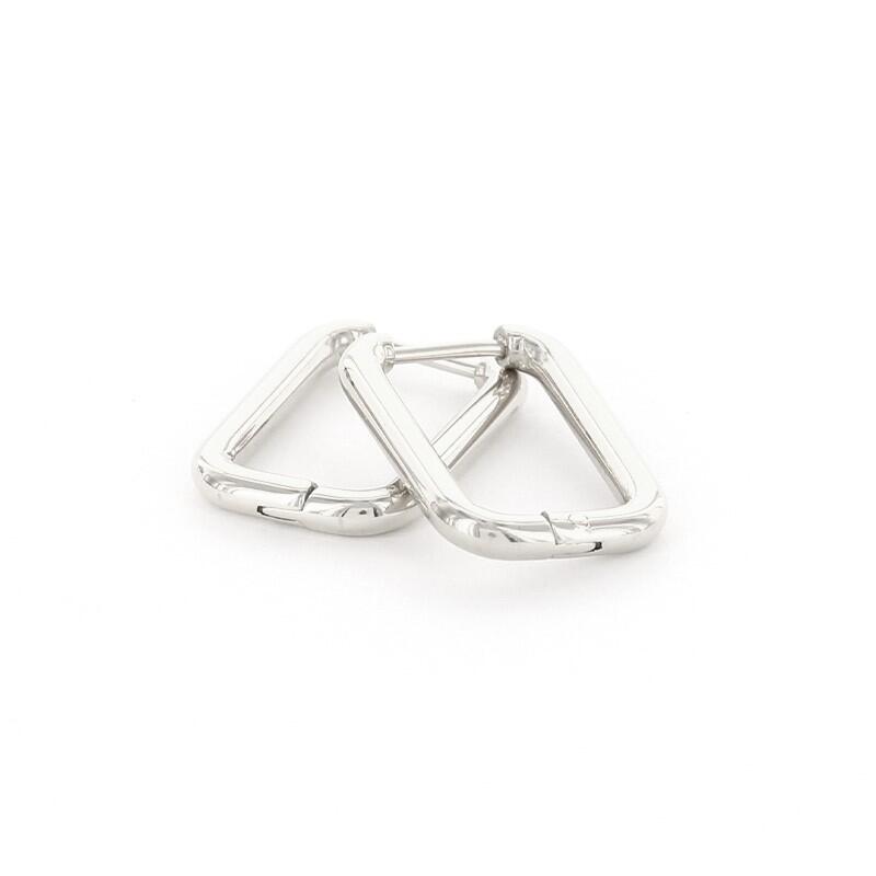 1975 Oorhangers Oorbel Zilver Rechthoek Groot Bolle Buis Kalli Jewelry
