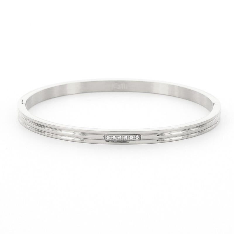 2181 Armband Zilver Zirkonia Streep Smal Kalli Jewelry