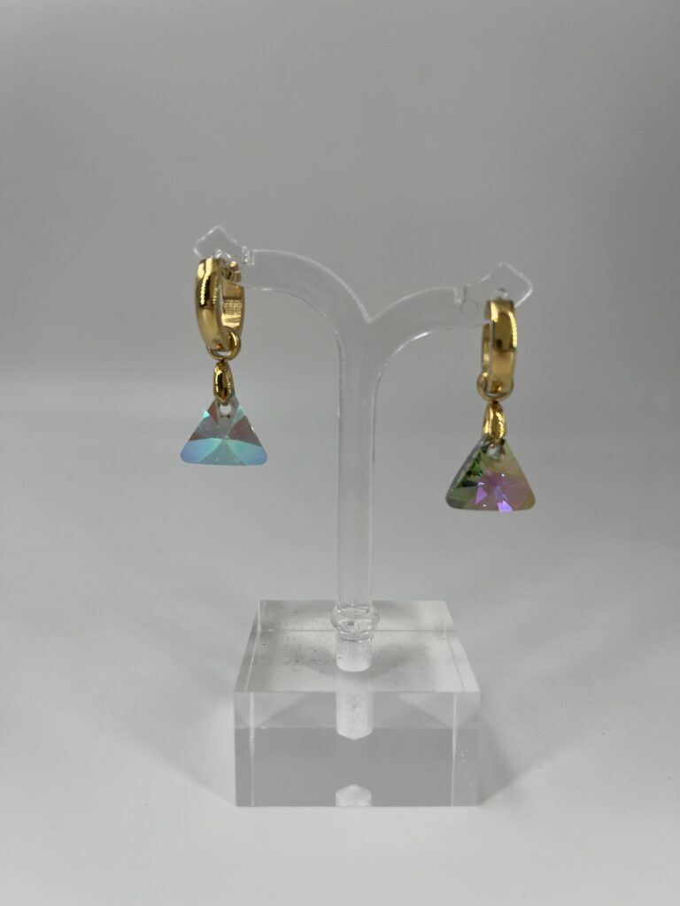 Oorhanger Swarovski Driehoek Vitrail Med, Goud