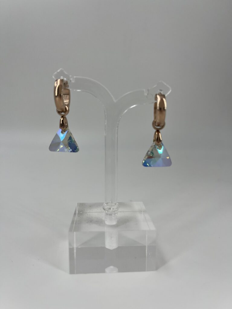 Oorhanger Swarovski Driehoek Vitrail Med, Roségoud