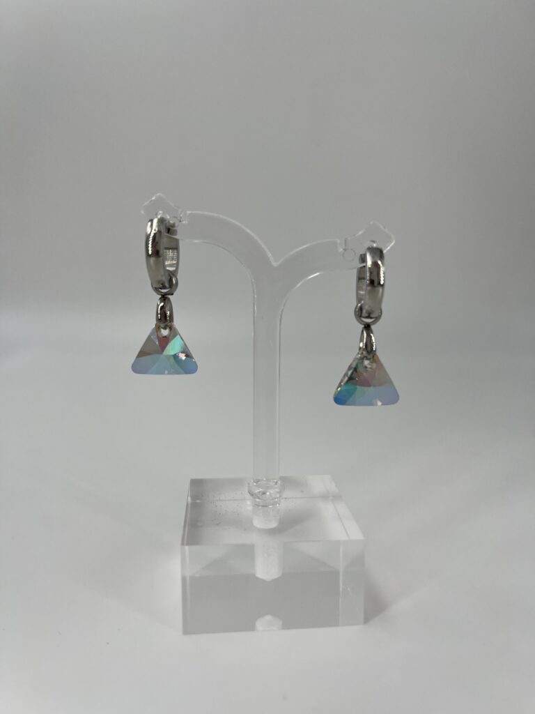 Oorhanger Swarovski Driehoek Vitrail Med, Zilver
