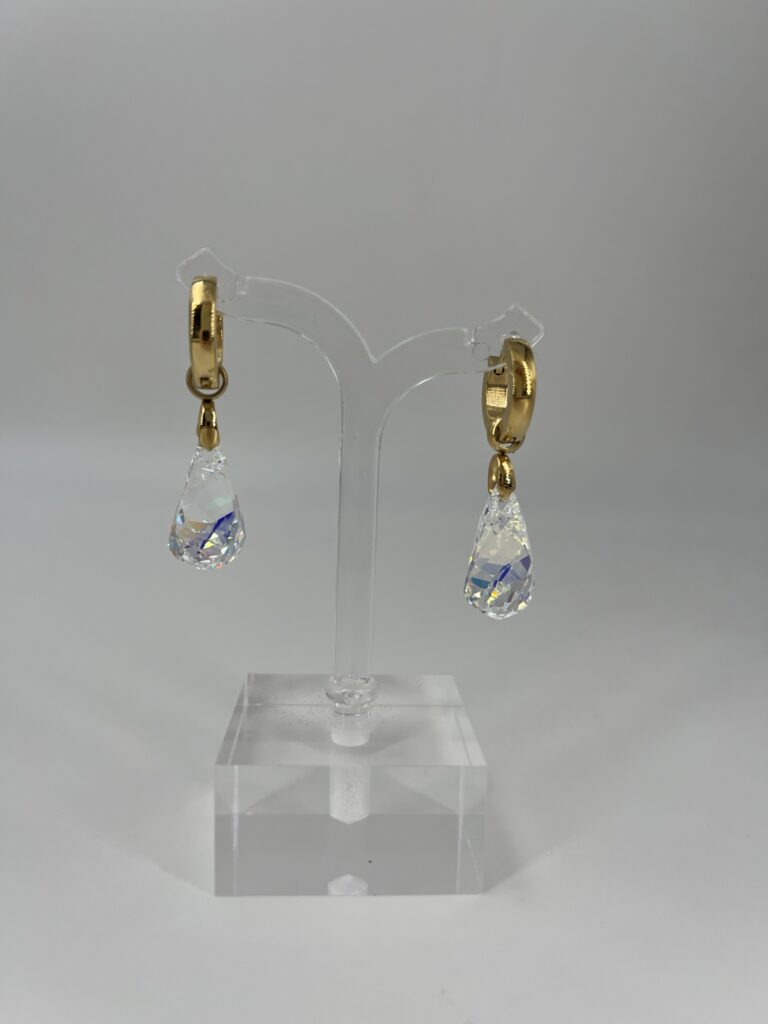 Oorhanger Swarovski Druppel Crystal, Goud