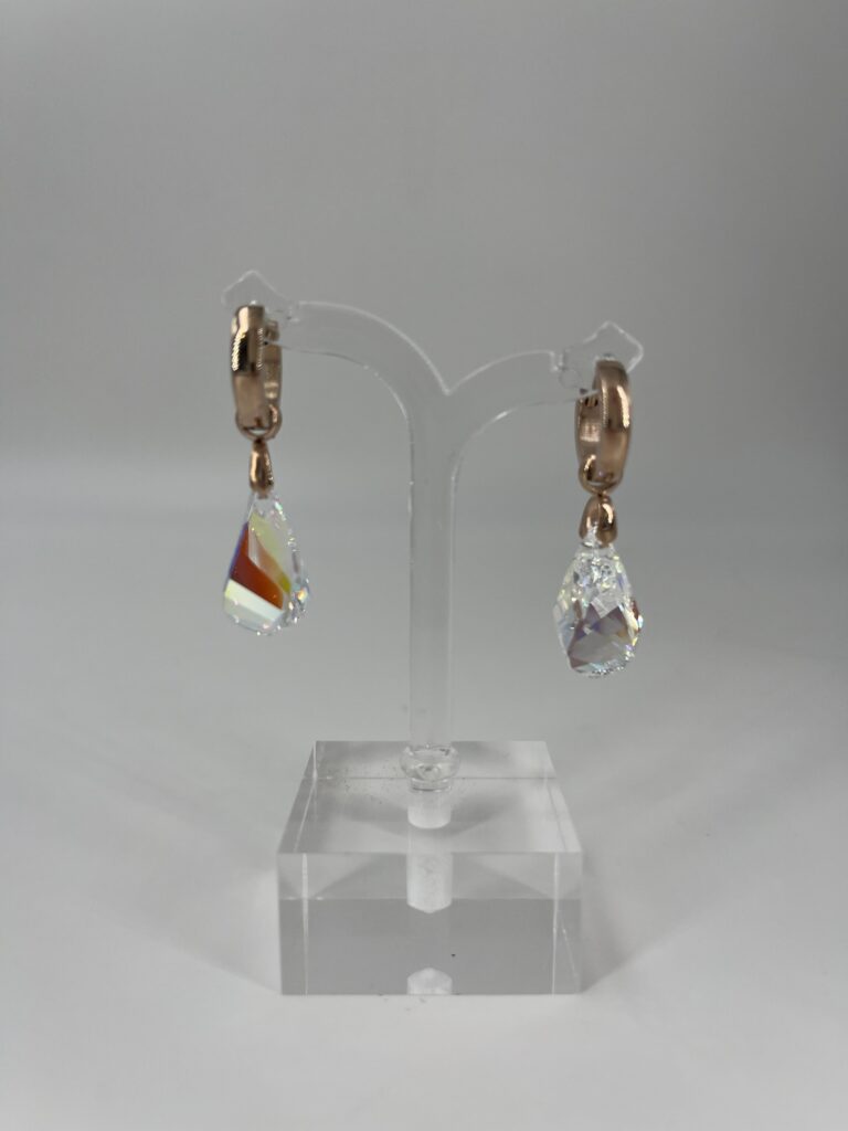 Oorhanger Swarovski Druppel Crystal, Roségoud