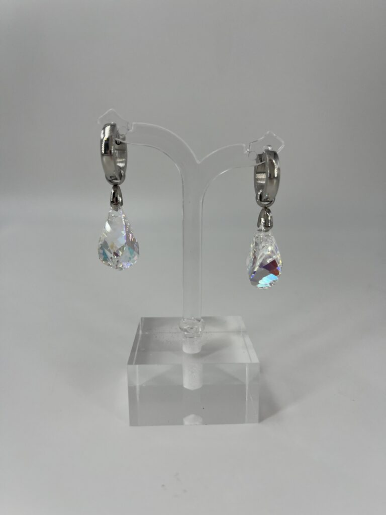 Oorhanger Swarovski Druppel Crystal, Zilver