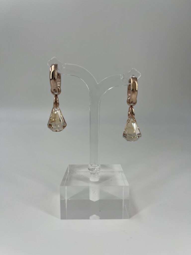 Oorhanger Swarovski Druppel Klein Champagne, Roségoud